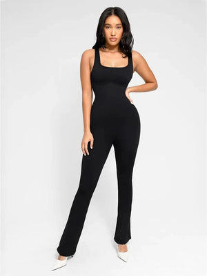 Seamless Square Neck U-Back Flared Jumpsuit Winteres