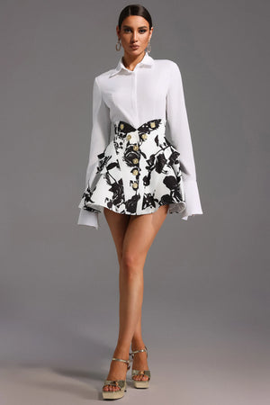 Set Two pieces Printing Skirt and Shirt Winteres