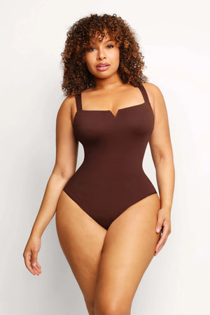 Booty Lifting One-Piece Bodysuit – Square Collar Shapewear Winteres