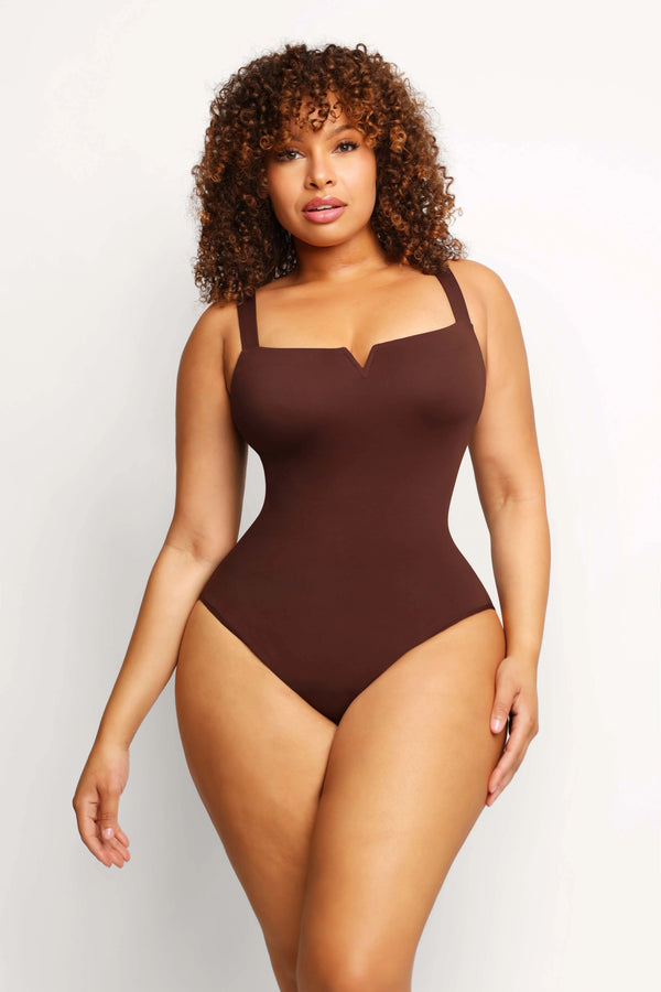 Booty Lifting One-Piece Bodysuit – Square Collar Shapewear Winteres