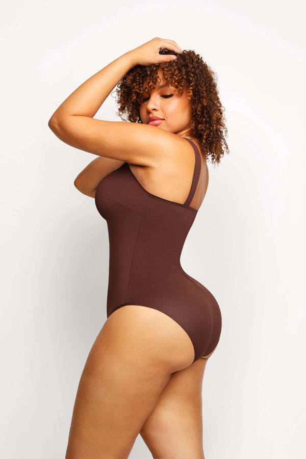 Booty Lifting One-Piece Bodysuit – Square Collar Shapewear Winteres