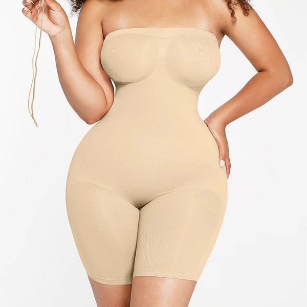 Full Body Shaper Strapless Shapewear Seamless Bodysuit with Tummy Control Winteres