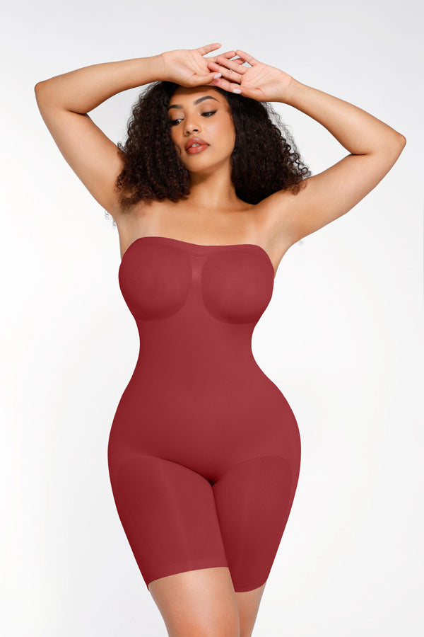 Full Body Shaper Strapless Shapewear Seamless Bodysuit with Tummy Control Winteres
