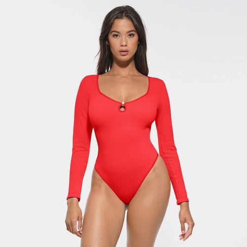 Seamless V-Neck Shapewear Bodysuit – Tummy & Hip Control Winteres