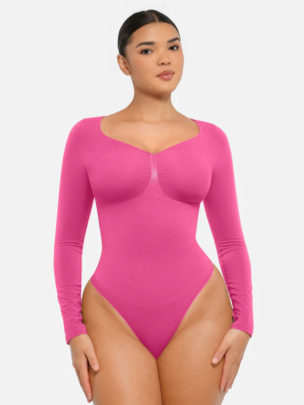 Seamless Tummy Control Bodysuit Shaping Thong Long Sleeve Winteres
