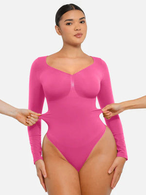 Seamless Tummy Control Bodysuit Shaping Thong Long Sleeve Winteres