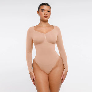 Seamless Tummy Control Bodysuit Shaping Thong Long Sleeve Winteres