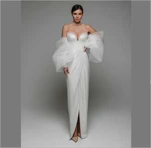 Chiffon Puff Sleeve Elegant Womens Dresses Formal Evening Party Dinner Floor Dress Winteres