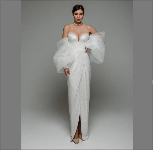 Chiffon Puff Sleeve Elegant Womens Dresses Formal Evening Party Dinner Floor Dress Winteres