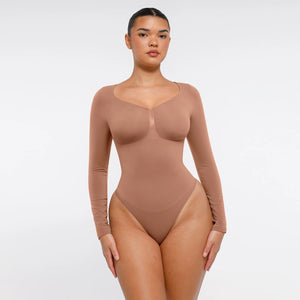 Seamless Tummy Control Bodysuit Shaping Thong Long Sleeve Winteres
