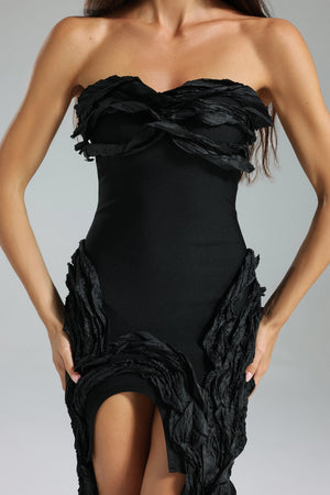 Verna Strapless Irregular Fringe Dress Winteres