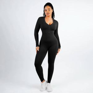 Custom Logo Seamless Black Bodysuit Winteres