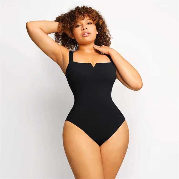 Booty Lifting One-Piece Bodysuit – Square Collar Shapewear Winteres