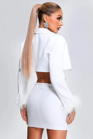 Three-piece set, blazer and feather skirt Winteres