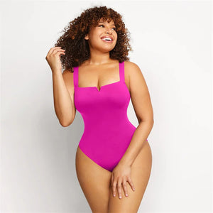 Booty Lifting One-Piece Bodysuit – Square Collar Shapewear Winteres