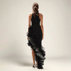 Meshrine asymmetrical Maxi dress Winteres