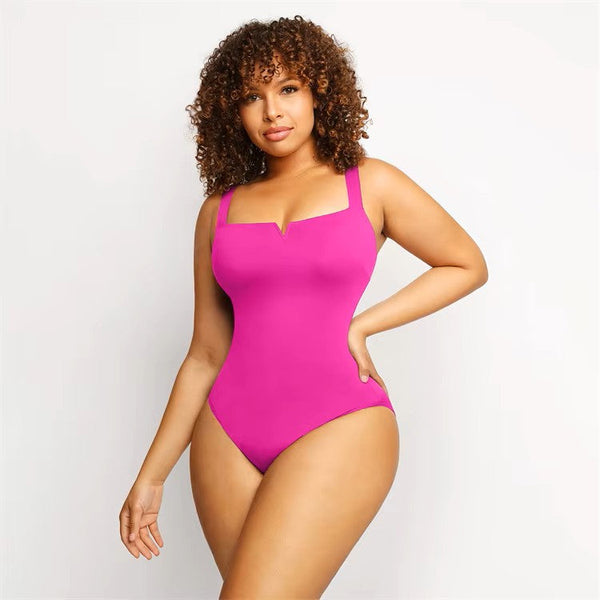 Booty Lifting One-Piece Bodysuit – Square Collar Shapewear Winteres