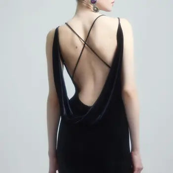 Velvet Black Long Maxi Dress