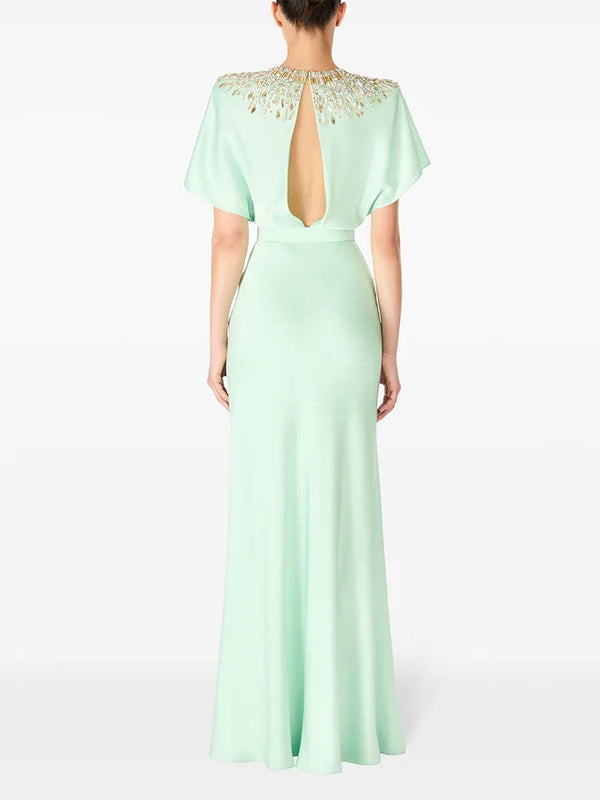 Damaris Long dress studded with pearls and diamonds Winteres