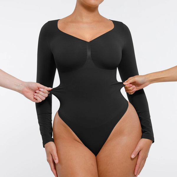Seamless Tummy Control Bodysuit Shaping Thong Long Sleeve Winteres