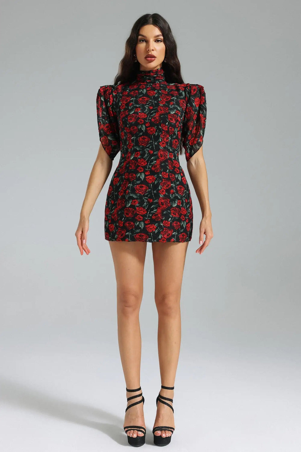 Sharla Floral Slit Sleeves Mini Dress Winteres