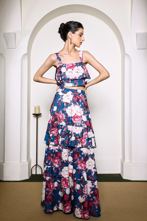 Zarinny Flower Printed Ruffled Set Winteres