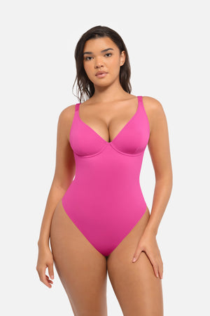 Seamless V Neck Tummy Control Bodysuit Sculpting Winteres