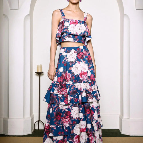 Zarinny Flower Printed Ruffled Set Winteres