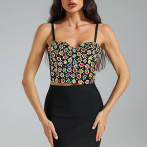 Yuyo Geometrical Diamante Top Elegant Winteres