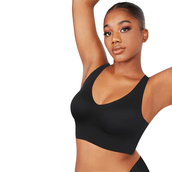 Fitted V-Neck Seamless Bra Tank Top Winteres