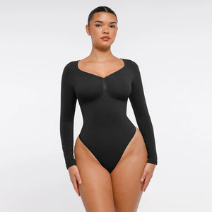 Seamless Tummy Control Bodysuit Shaping Thong Long Sleeve Winteres