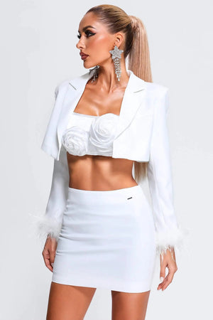 Three-piece set, blazer and feather skirt Winteres