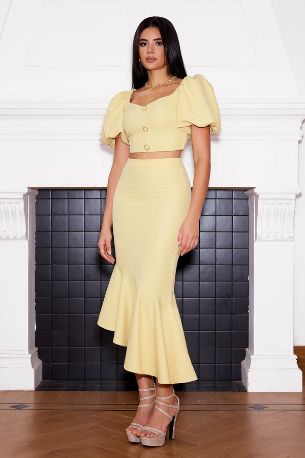 Bella Barnett LadiesUano Puff Sleeves Midi Set Ladies Women Sexy Elegant Birthday Formal Cocktail Party Dresses Winteres