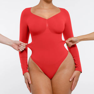 Seamless Tummy Control Bodysuit Shaping Thong Long Sleeve Winteres