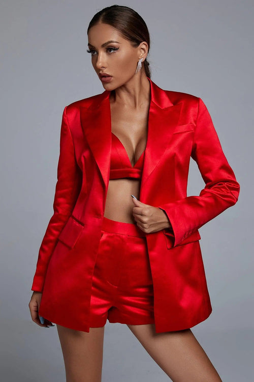 Blazers Bra and Short Pant Ladies Suit Three Piece Winteres