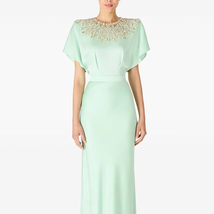 Damaris Long dress studded with pearls and diamonds Winteres