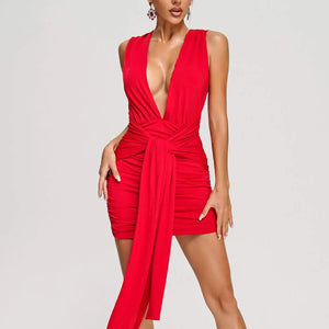 BEISHI Women Ruched Mini Dress Winteres