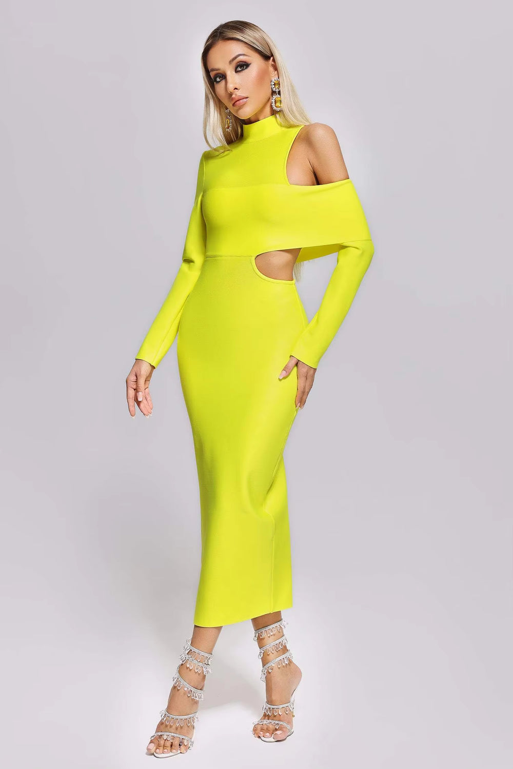 Women Ladies Yellow Maxi Dress Winteres