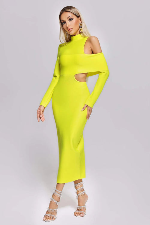 Women Ladies Yellow Maxi Dress Winteres