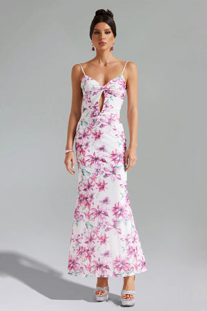 Nunna Flower Print Cut Out Dress Winteres