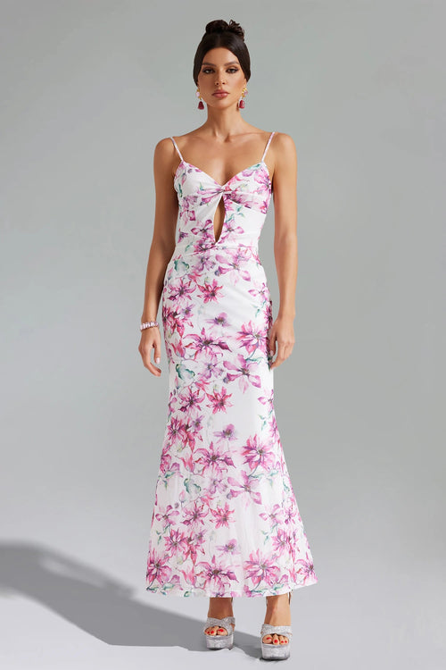 Nunna Flower Print Cut Out Dress Winteres