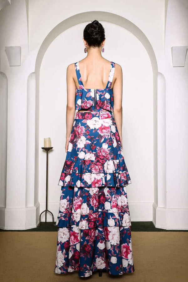 Zarinny Flower Printed Ruffled Set Winteres