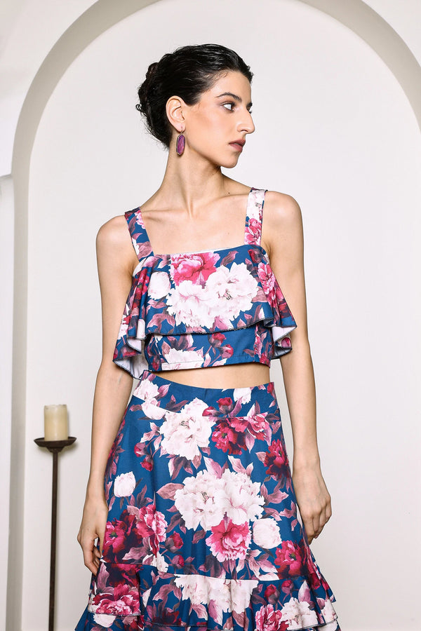 Zarinny Flower Printed Ruffled Set Winteres