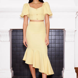 Bella Barnett LadiesUano Puff Sleeves Midi Set Ladies Women Sexy Elegant Birthday Formal Cocktail Party Dresses Winteres