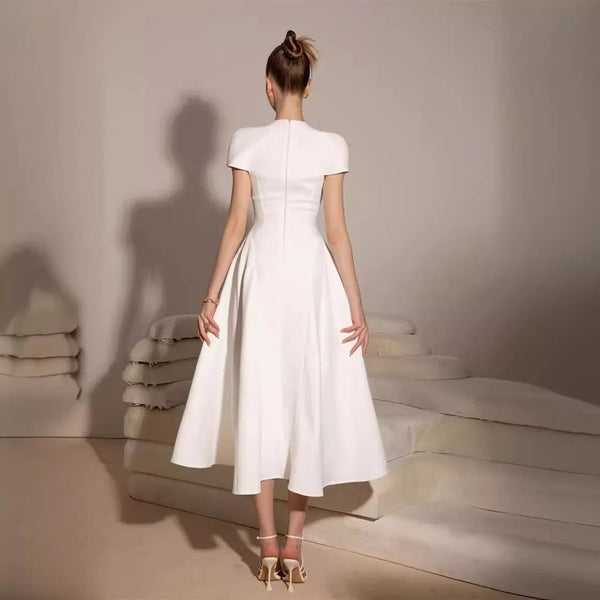 Bettergirl Vietnam Niche Design Summer New Dress Tight Fold Zipper Elegant Women's Clothing 2024 White Long Women's Dresses Winteres