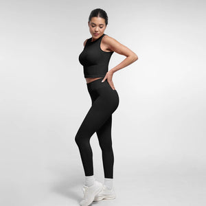 HEXIN Crop Top & Yoga Pants Set Winteres
