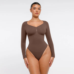 Seamless Tummy Control Bodysuit Shaping Thong Long Sleeve Winteres