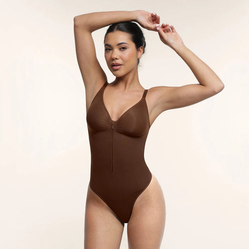 Tummy Control Seamless Bodysuit – Shaping with Zippered Winteres