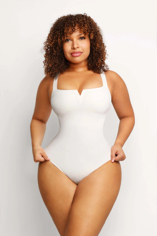 Booty Lifting One-Piece Bodysuit – Square Collar Shapewear Winteres