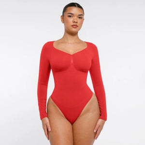 Seamless Tummy Control Bodysuit Shaping Thong Long Sleeve Winteres